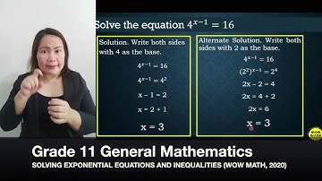 Grade 11 MATH Lesson | Module 18 - SOLVING EXPONENTIAL EQUATIONS AND INEQUALITIES