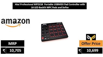 Akai Professional MPD218  Portable USBMIDI Pad Controller with 16 LED Backlit MPC Pads and Softw