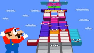 Super Mario - The Highest Numberblocks Tetris Puzzle Tower | Game Animation