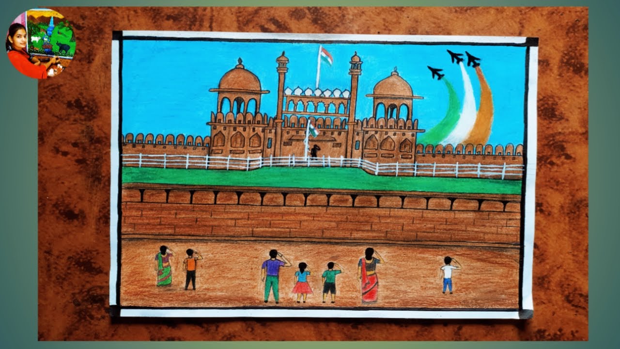 How to draw Red Fort (Easy drawing) l LearnByArts - YouTube