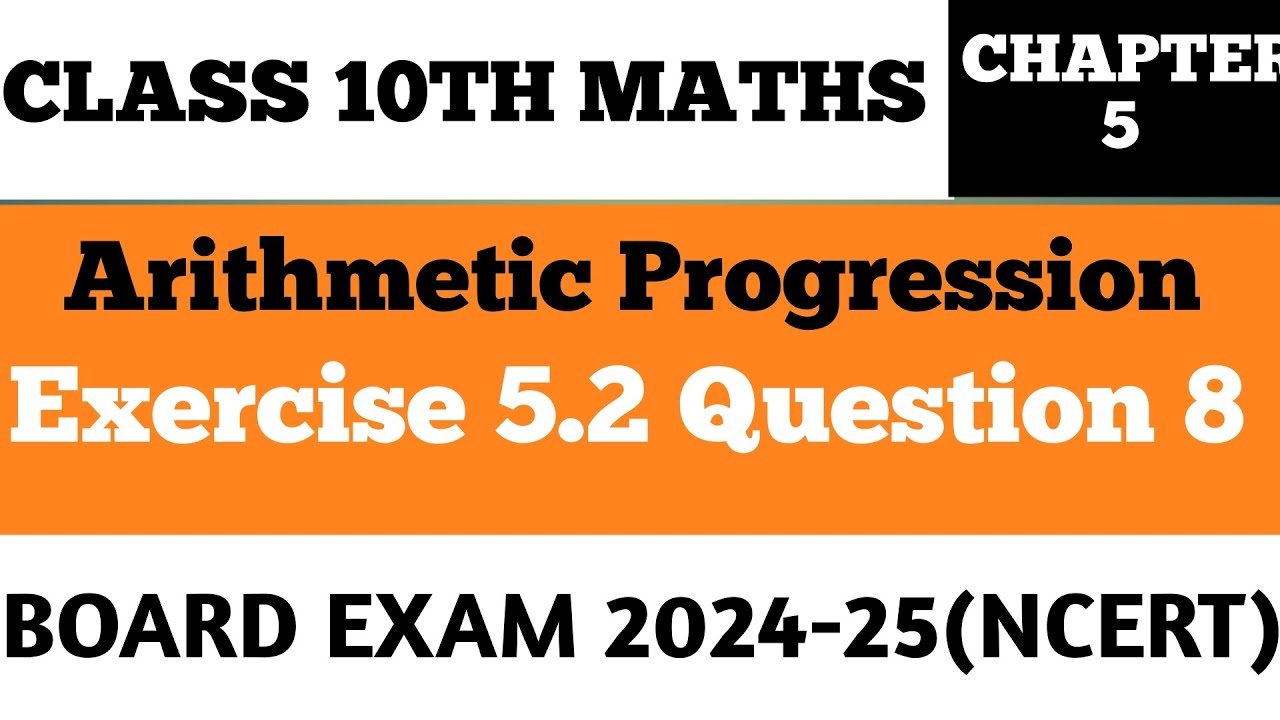 Class 10th maths | Exercise 5.2 question no 8 | Chapter 5 | Arithmetic ...