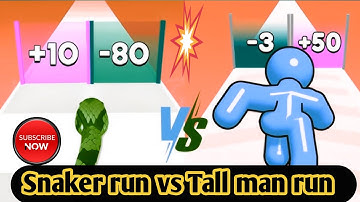 Tall man ran vs snake run | tall man run game snake run game | gameplay all video games