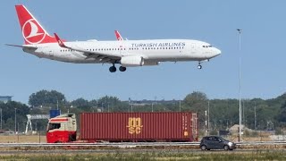BOEING 737-8F2 TURKISH AIRLINES ISTANBUL - AMSTERDAM LANDING SCHIPHOL AIRPORT TCJVN