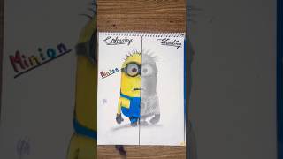 Minion drawing Part 2 #shading : tutorial #youtubeshorts #viralvideo
