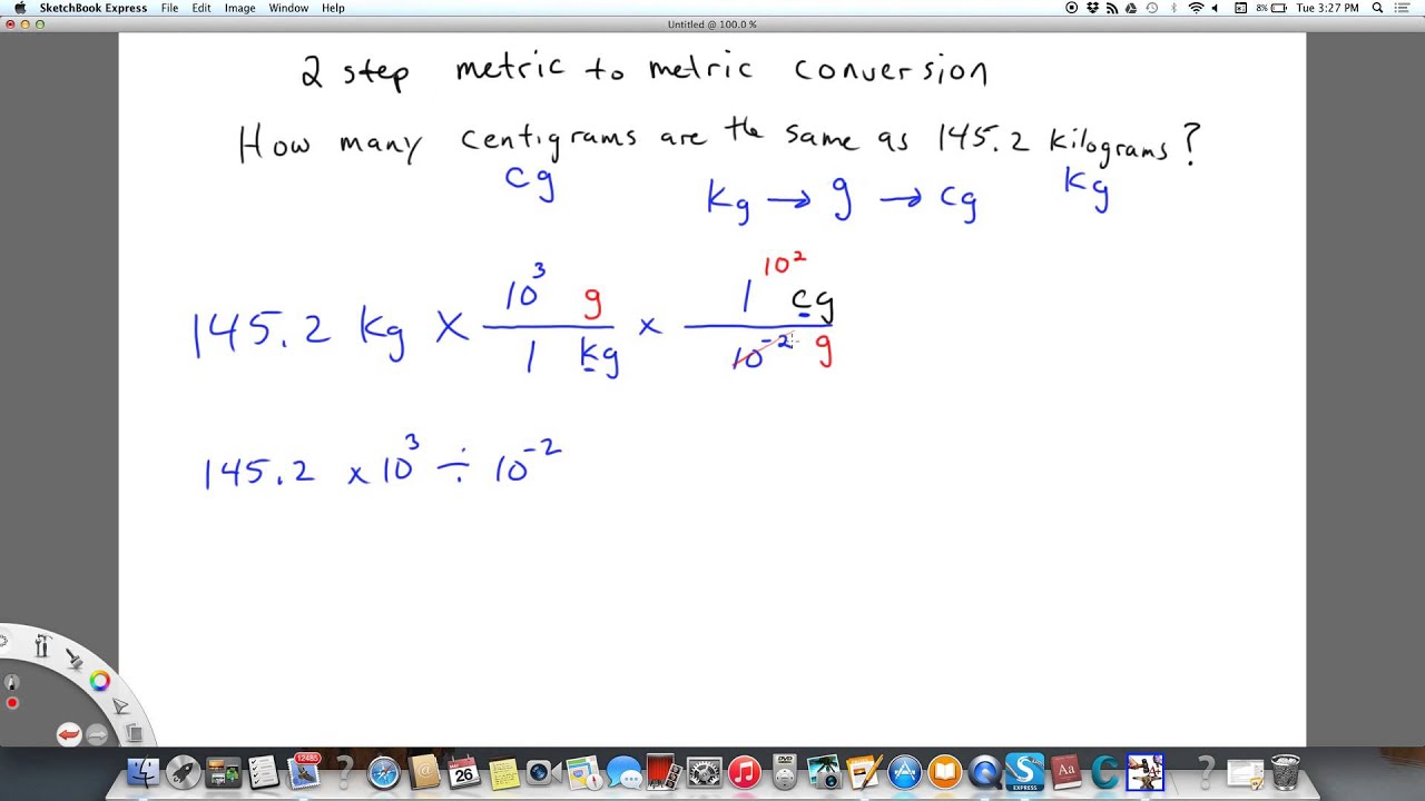 Two step metric metric conversion - YouTube