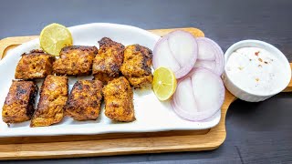 FISH TIKKA with CREAMY DIP | smokey grilled fish tikka recipe | mayo yogurt dip | basa fish tikka