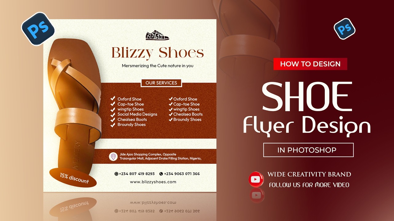 How To Create Luxury Shoe Flyer Design In Photoshop Step By Step