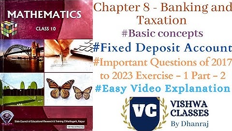Class 10 | Maths | Chapter 8 | Banking and Taxation | Exercise - 1 | Part - 2 | CG Board SAGES SCERT
