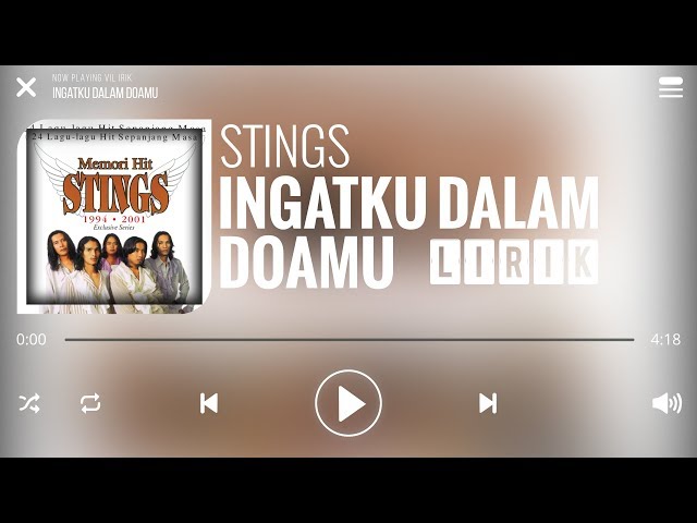 Stings - Ingatku Dalam Doamu [Lirik] class=