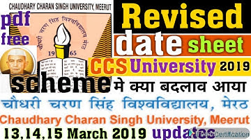 CCSU Meerut Revised Scheme  | CCSU New date sheet  changed |#ccsumeerutscheme