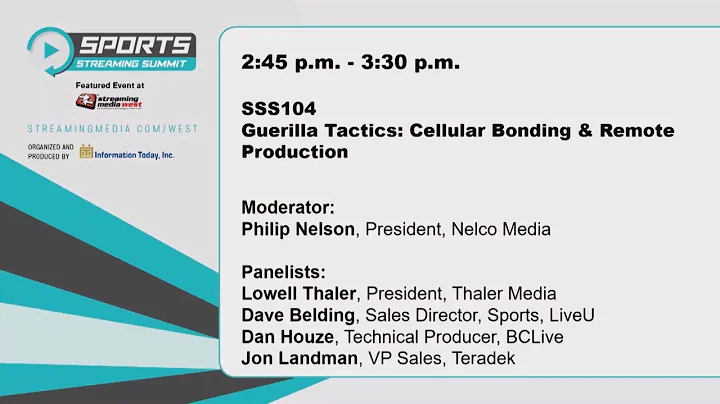 SSS104. Guerilla Tactics: Cellular Bonding & Remot...