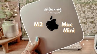 M2 Mac Mini aesthetic asmr unboxing + setup 🪴