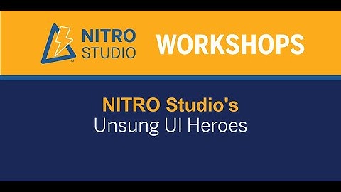 NITRO Studio Workshop: NITRO Studio