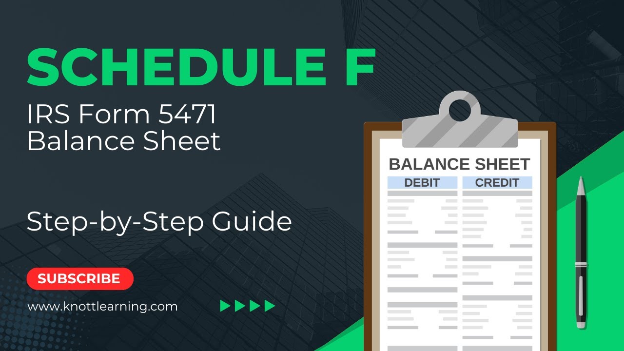 Schedule F Balance Sheet IRS Form 5471 YouTube