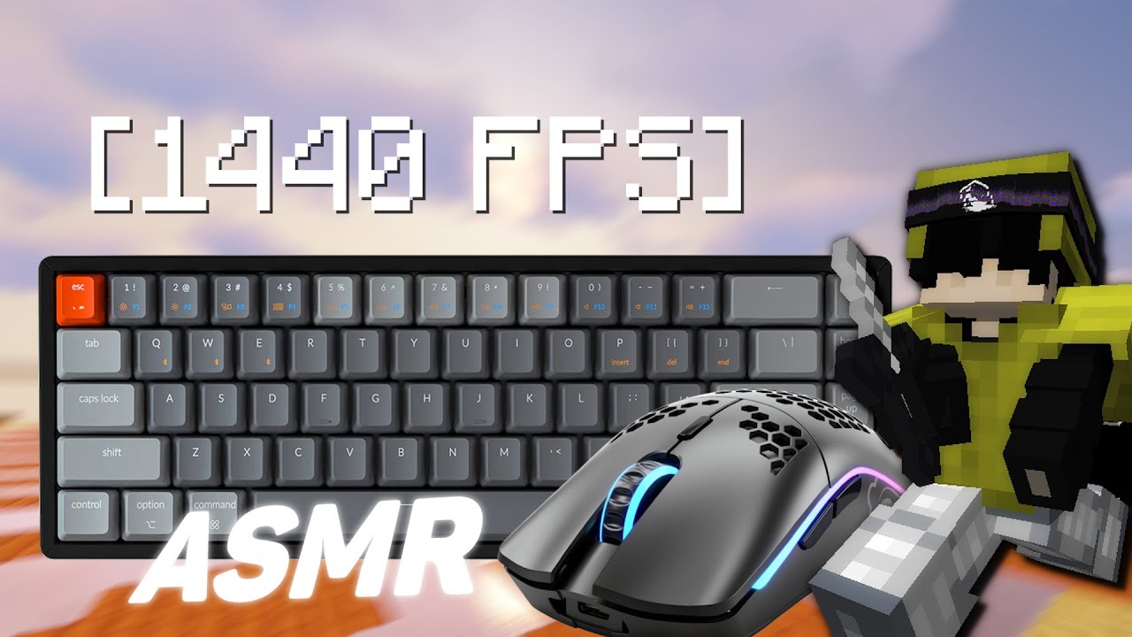 [1440 FPS] Clacky Keyboard & Mouse ASMR / Relaxing Hypixel Bedwars ...