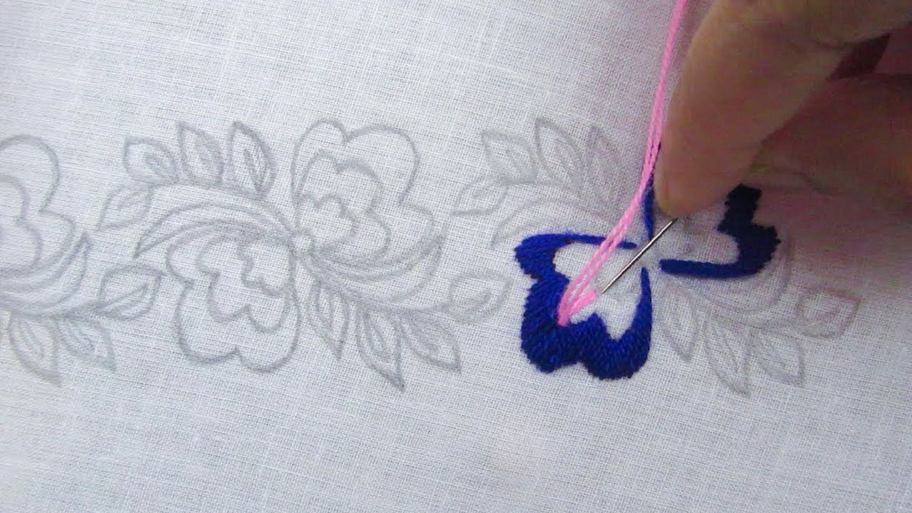 Hand Embroidery, Border line design for blause, Beautiful border line embroidery