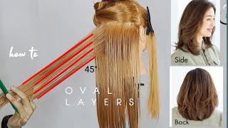 OVAL LAYERS HAIRCUT |tutorial|Potong rambut oval layer