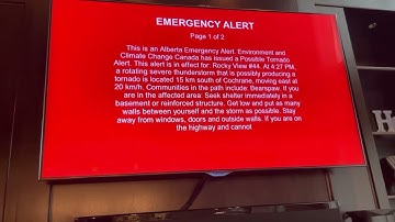 Alberta Emergency Alert - Possible Tornado Alert #3 July 7, 2022 EAS #15