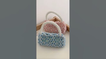 Pearl beaded bag tutorial🥰|#shorts #uphaarjewellery #pearlbag #beadedbag #pearlbeadedbag #purse #bag