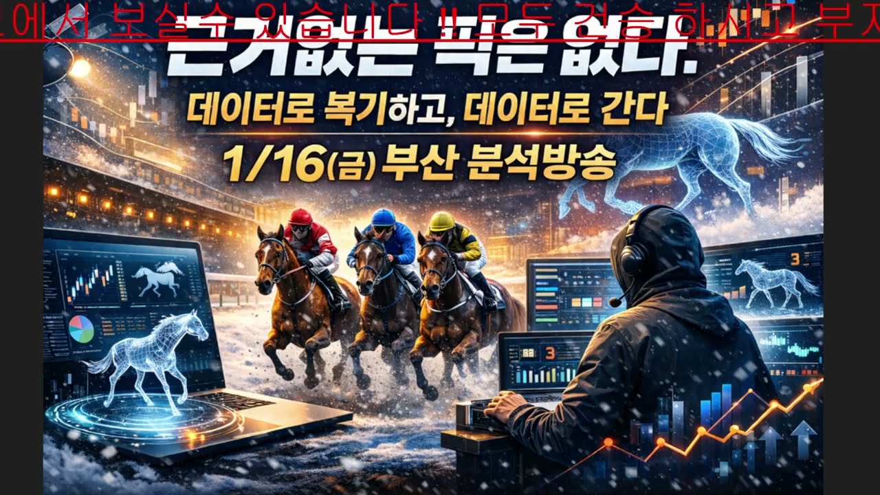 1월 16일 금요일 🎯부산 경마💥 분석방송 🔵경마 🎯부산경마 🎯실시간경마
