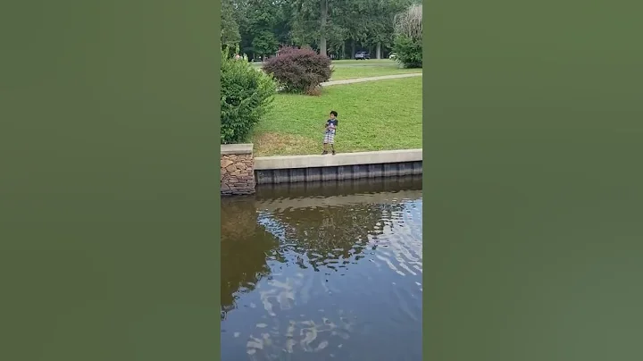 My grandson fishing. #kidsfishing #startthemyoung ...