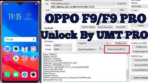 OPPO CPH1823 Unlock UMT MTK Tool Oppo F9   F9 Pro Unlock Password Pattern With Out Open Just USB