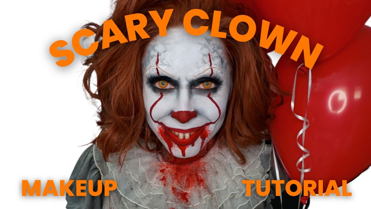 Scary Clown Halloween Makeup Tutorial with Mehron products x ...