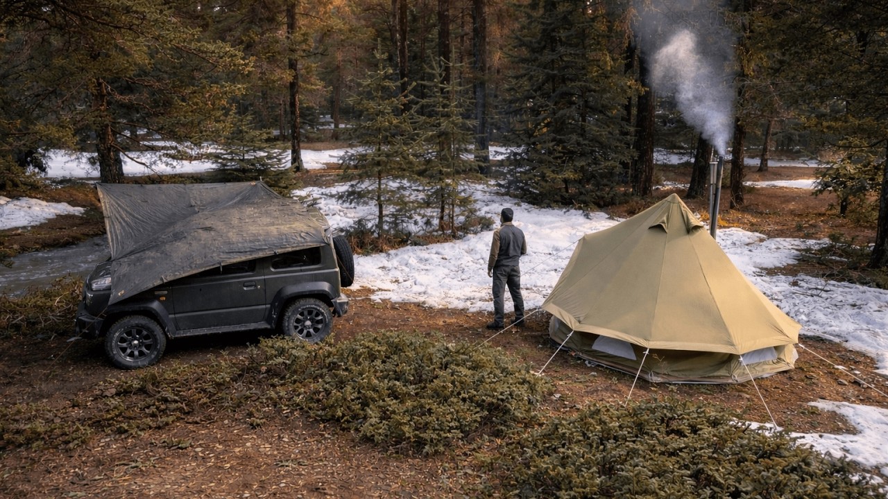 3 дня в одиночном походе в снежную и дождливую погоду | Тако на плите | Часть 1