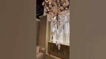 John Richard Sugar Leaf Glass Leaf Twenty Six Light Chandelier 