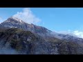 Panoramic view on annapurna machhaphuchhare and other peaks from annapurna base camp abc