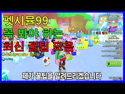 펫 시뮬99 최신 꿀팁 모음 휴즈 빨리 얻는 법 다이아 빨리 얻는 법 로블록스 시참 채널 #아빠와듀오