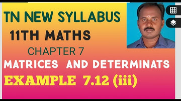 EXAMPLE 7.12 (iii) |CLASS 11 MATHS | MATRICES AND DETERMINANTS | CHAPTER 7 |