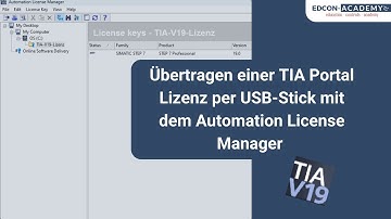 Automation License Manager Lizenztransfer mit USB-Stick