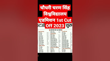 Ccs University UG 1st cut off 2023 | ccsu result 2023 || आज की सबसे बड़ी खबर | ccs University meerut