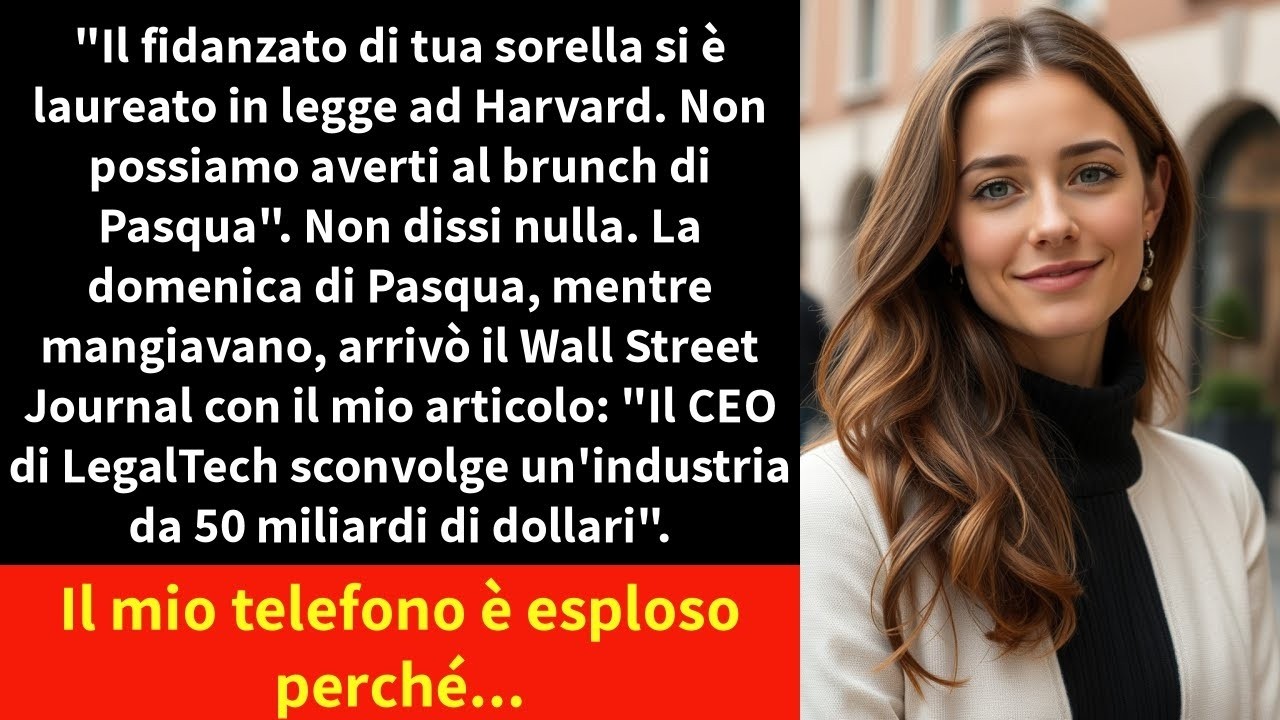 'Il fidanzato di tua sorella si è laureato in legge ad Harvard  Non possiamo averti al brunch di