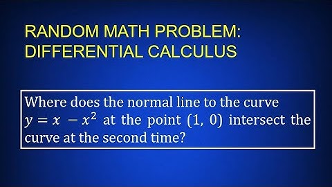 Random Math Problem: Differential Calculus