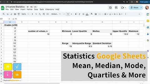 Statistics with Google Sheets: Mean, Median, Mode, Quartiles & More