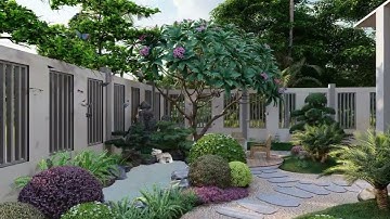 Thiết kế cảnh quan sân vườn hồ cá KOI đẹp tại Quảng Ngãi. Công trình nhà a Dũng tại An Dương Vương