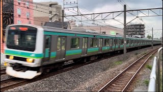 【通過シーン】常磐線快速E231系上野行き新松戸駅通過シーン