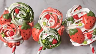 🍭🍓미니오븐 딸기 머랭팝 만들기🍓🍭 Making Strawberry meringue pops using mini oven