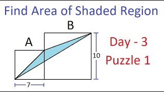 Solution to Puzzle 1 of Day 3 | Finding Area of shaded region | Mental ability | Mensuration