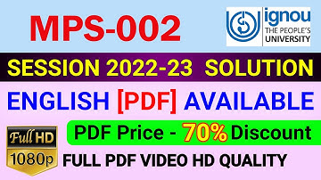 MPS-002 Solved Assignment in English 2022-23, MPS 2 Solve Assignment 2023, MPS 2 Assignment