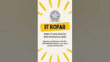 🎉IIT Ropar PhD Admissions#shorts #directadmission #iitropar #phdadmission2023 #iitphd #latestphdform