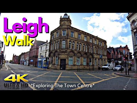 Leigh Town Centre Walk | 4k | Exploring Greater Manchester