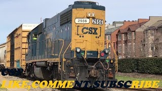 [CSXT]2556[GP38-2]LHF Leads Y105-13 To the Old Interchanging Yard In Fay NC W/Horn salutes