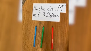 Mache ein „M“ mit drei Stiften 🤯