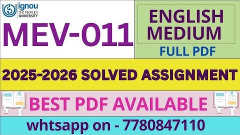 MEV11 Solved assignment January 2025 to July 2026 Sessions