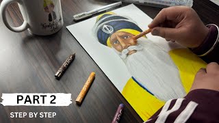 How to draw Baba Deep Singh Ji🙏🏻| PART 2 | Drawing with oil pastels || screenshot 5