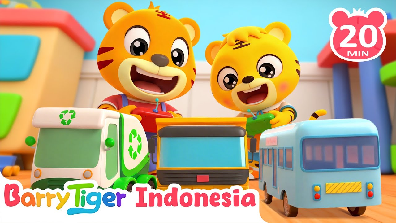 Mobil Mainan Ceria 🚗 | Lagu Hewan & Lagu Anak | BarryTiger