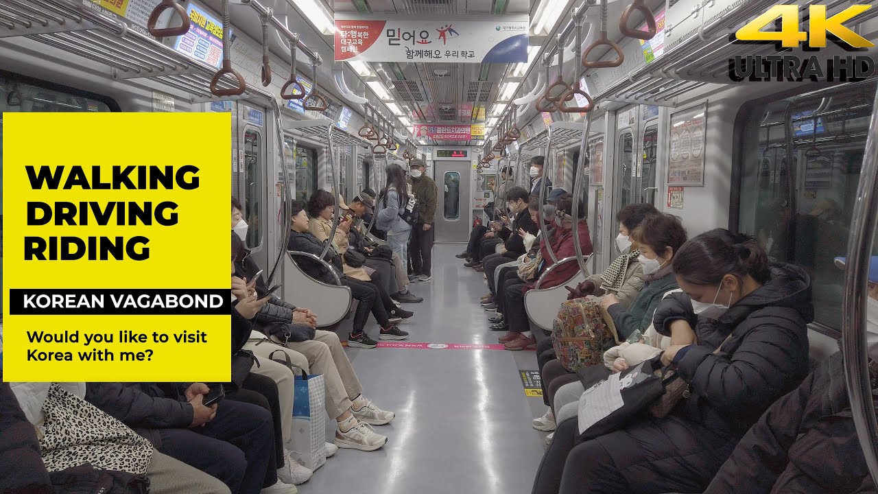 Metro Underground in Korea | Public Transportation Experience in Daegu | 4K UHD | Walking POV